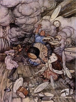  Alice Painting - Alice in Wonderland Pig and Pepper illustrator Arthur Rackham